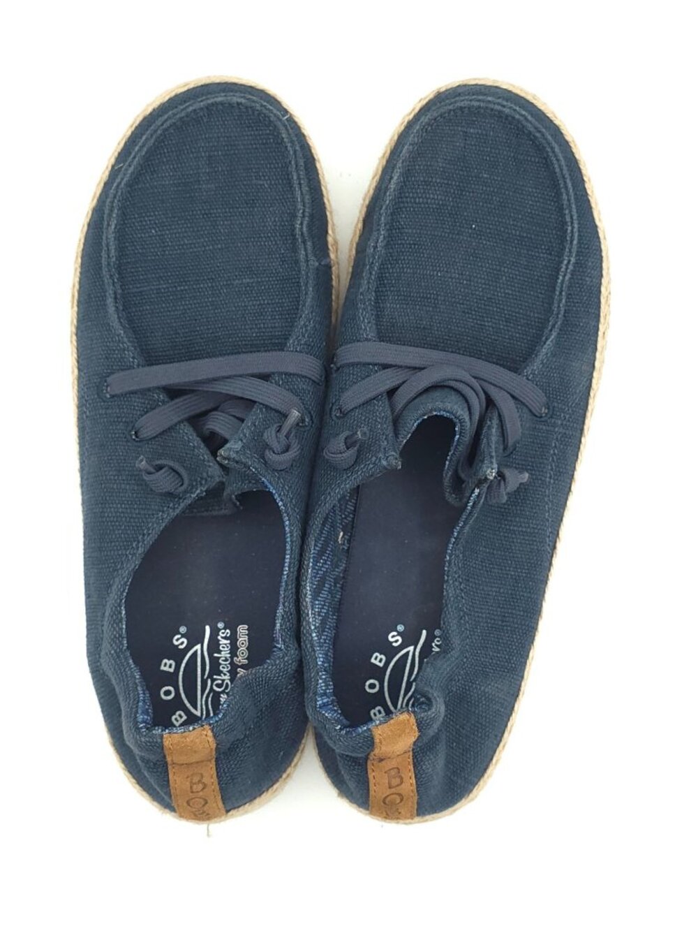 Bobs By Skechers Women's Espadrille Slip-On Shoes Navy Size 7 Canvas Casual - Picture 3 of 8
